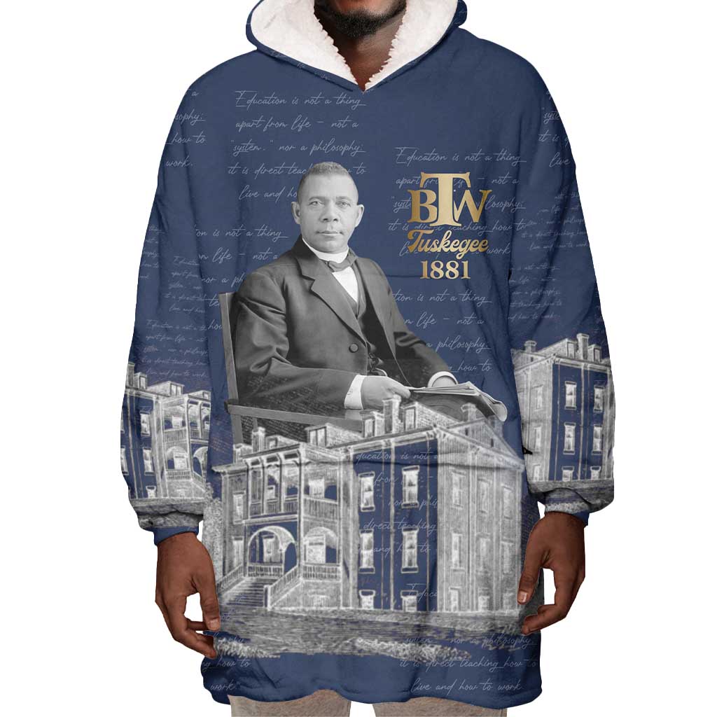Booker T. Washington Wearable Blanket Hoodie Tuskegee Institute Design Educational Legacy 1881 Historic Tribute - Wonder Print Shop