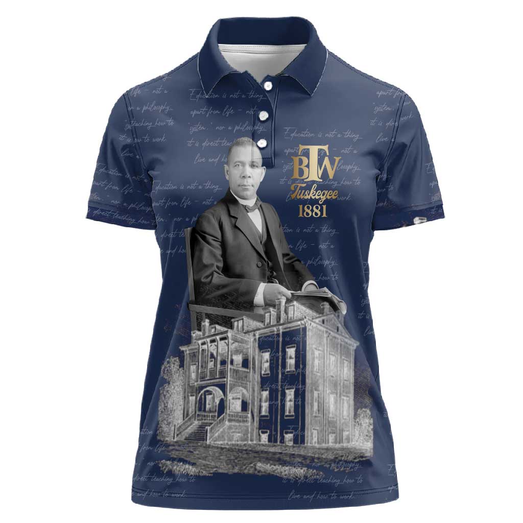 Booker T. Washington Women Polo Shirt Tuskegee Institute Design Educational Legacy 1881 Historic Tribute TS04