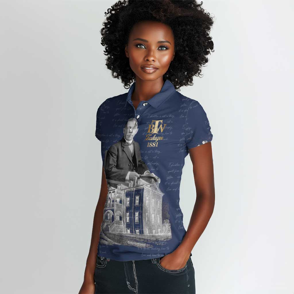 Booker T. Washington Women Polo Shirt Tuskegee Institute Design Educational Legacy 1881 Historic Tribute TS04