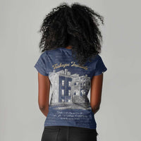 Booker T. Washington Women V-Neck T-Shirt Tuskegee Institute Design Educational Legacy 1881 Historic Tribute TS04