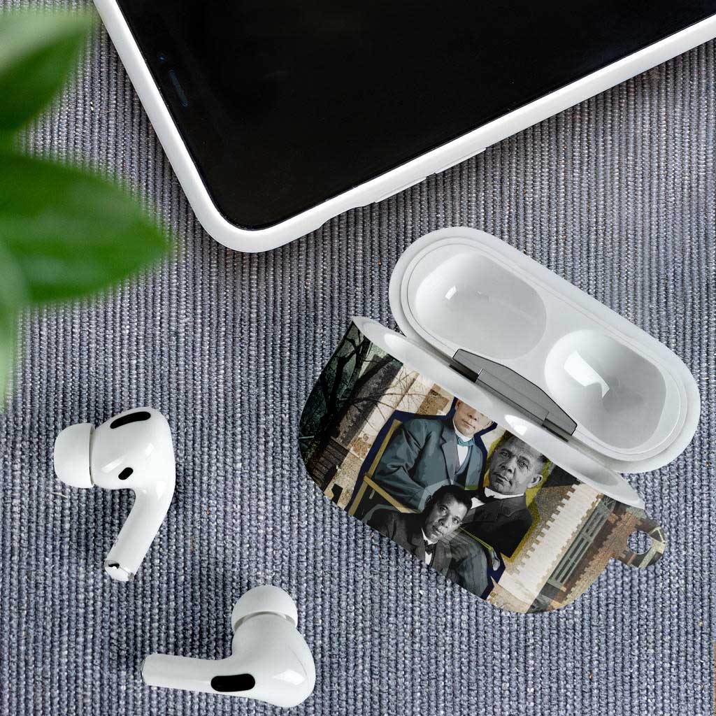 Booker T. Washington AirPods Case Historic Portrait Collage Civil Rights Legacy Educational Pioneer Design - Wonder Print Shop