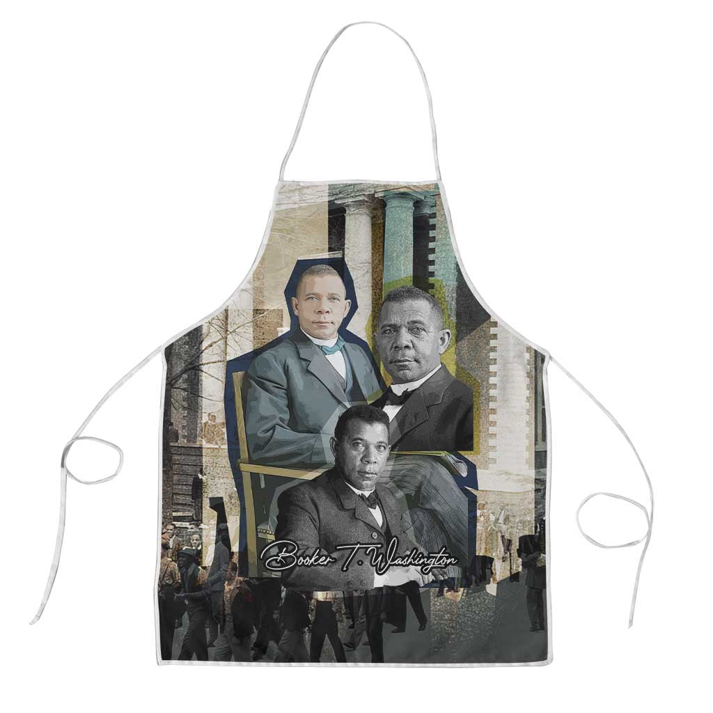Booker T. Washington Apron Historic Portrait Collage Civil Rights Legacy Educational Pioneer Design - Wonder Print Shop
