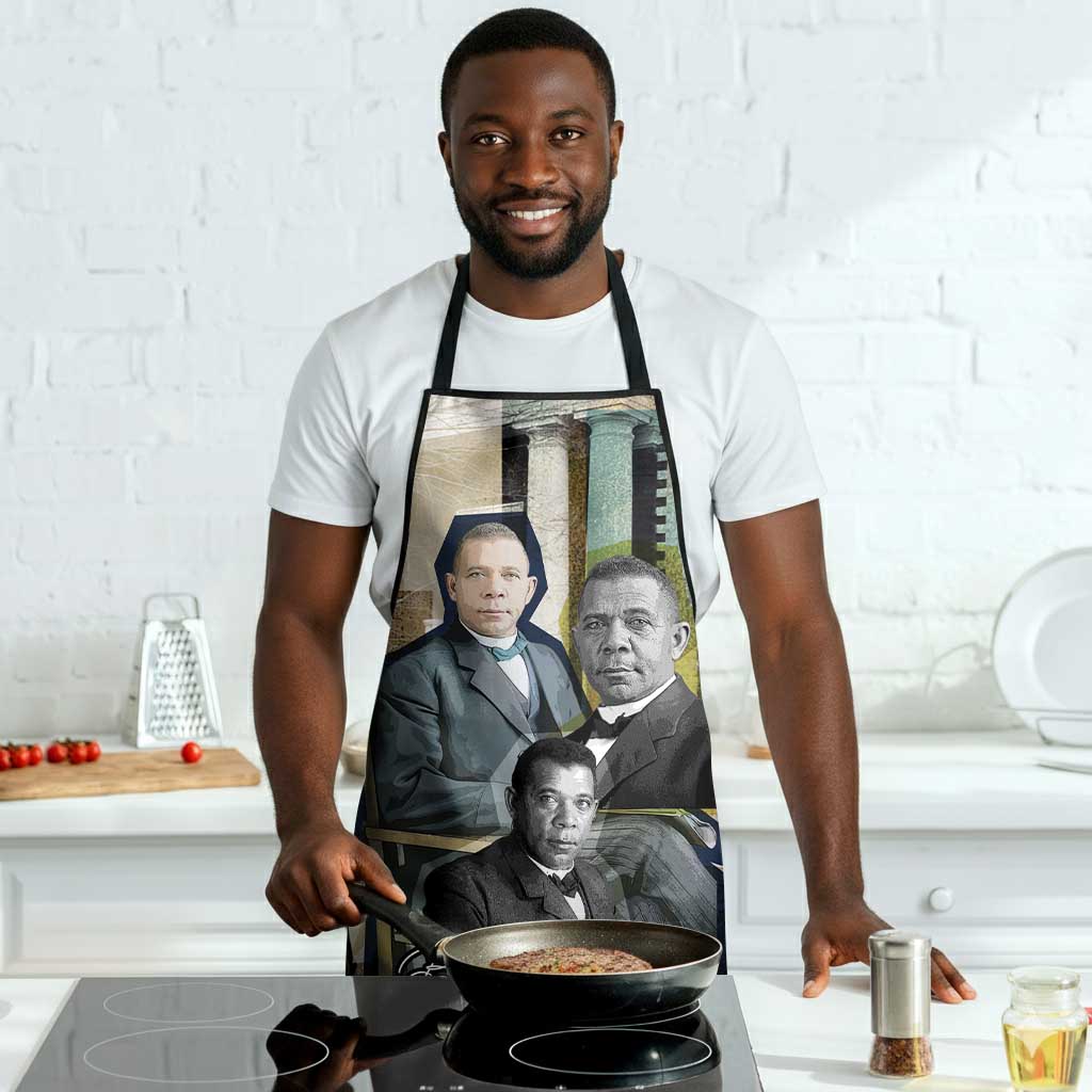 Booker T. Washington Apron Historic Portrait Collage Civil Rights Legacy Educational Pioneer Design - Wonder Print Shop
