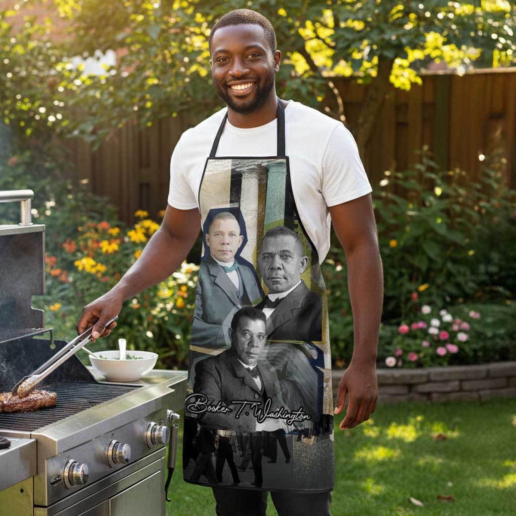 Booker T. Washington Apron Historic Portrait Collage Civil Rights Legacy Educational Pioneer Design - Wonder Print Shop