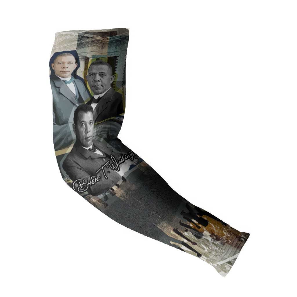 Booker T. Washington Arm Sleeves Historic Portrait Collage Civil Rights Legacy Educational Pioneer Design - Wonder Print Shop