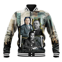 Booker T. Washington Baseball Jacket Historic Portrait Collage Civil Rights Legacy Educational Pioneer Design - Wonder Print Shop