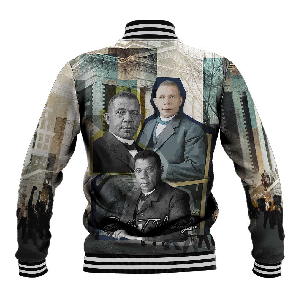 Booker T. Washington Baseball Jacket Historic Portrait Collage Civil Rights Legacy Educational Pioneer Design - Wonder Print Shop