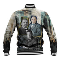 Booker T. Washington Baseball Jacket Historic Portrait Collage Civil Rights Legacy Educational Pioneer Design - Wonder Print Shop