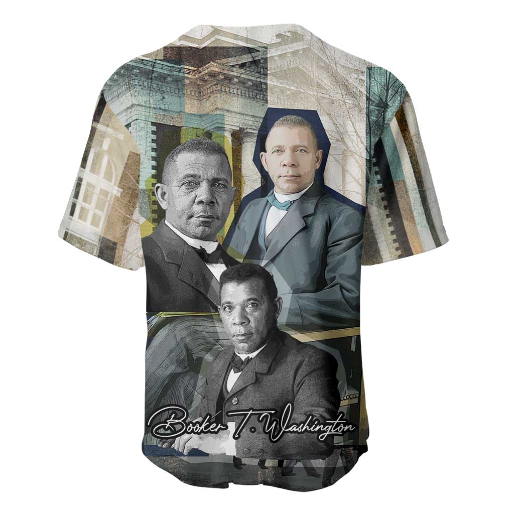 Booker T. Washington Baseball Jersey Historic Portrait Collage Civil Rights Legacy Educational Pioneer Design TS04