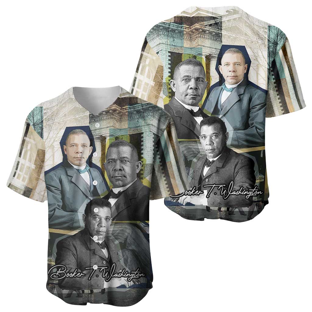 Booker T. Washington Baseball Jersey Historic Portrait Collage Civil Rights Legacy Educational Pioneer Design TS04