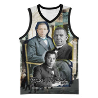 Booker T. Washington Basketball Jersey Historic Portrait Collage Civil Rights Legacy Educational Pioneer Design - Wonder Print Shop