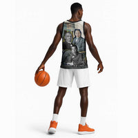 Booker T. Washington Basketball Jersey Historic Portrait Collage Civil Rights Legacy Educational Pioneer Design - Wonder Print Shop