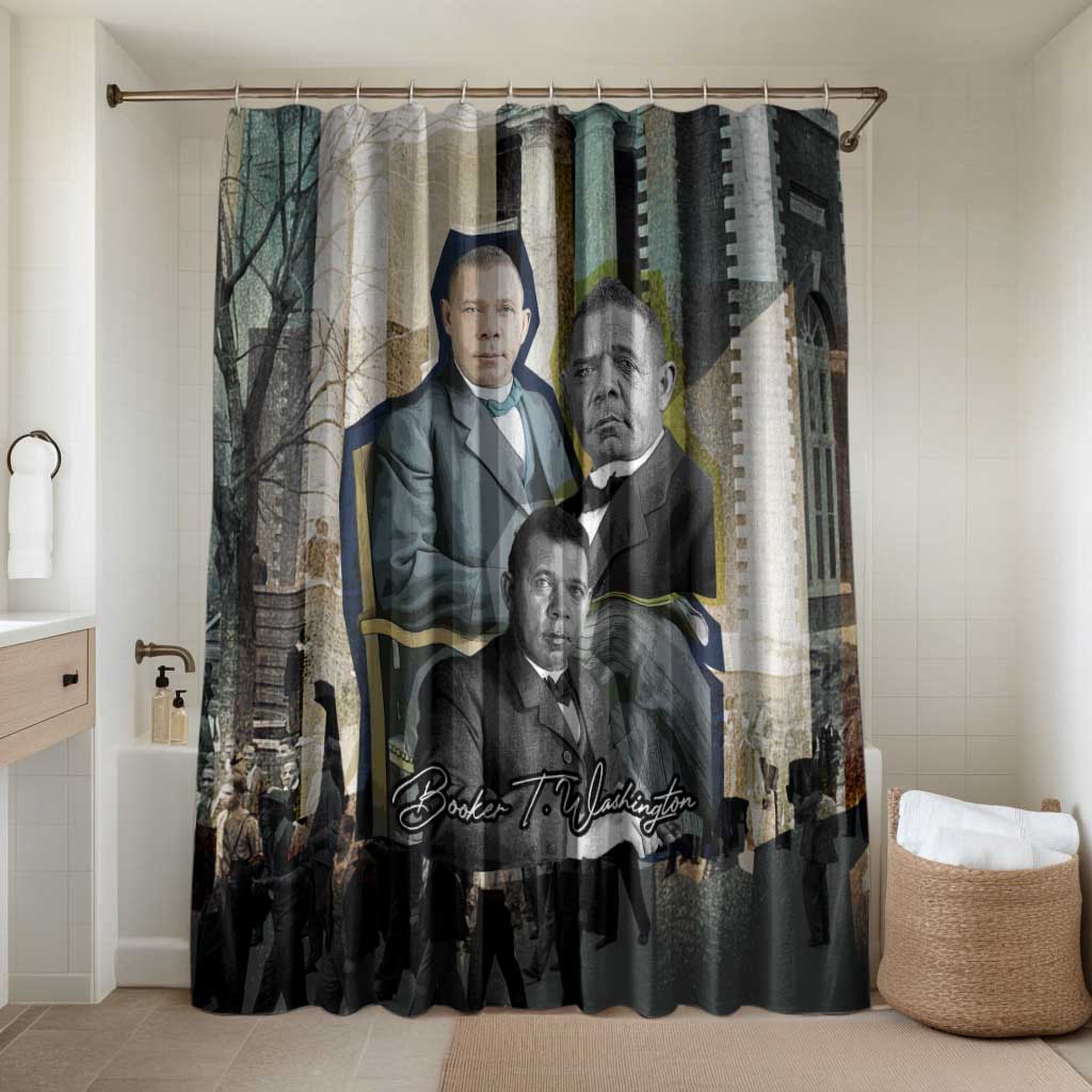 Booker T. Washington Bathroom Set Historic Portrait Collage Civil Rights Legacy Educational Pioneer Design - Wonder Print Shop