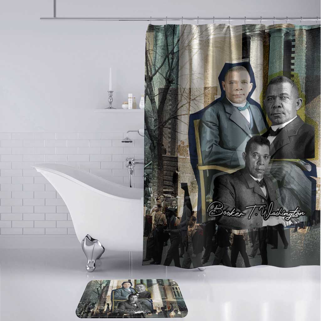 Booker T. Washington Bathroom Set Historic Portrait Collage Civil Rights Legacy Educational Pioneer Design - Wonder Print Shop