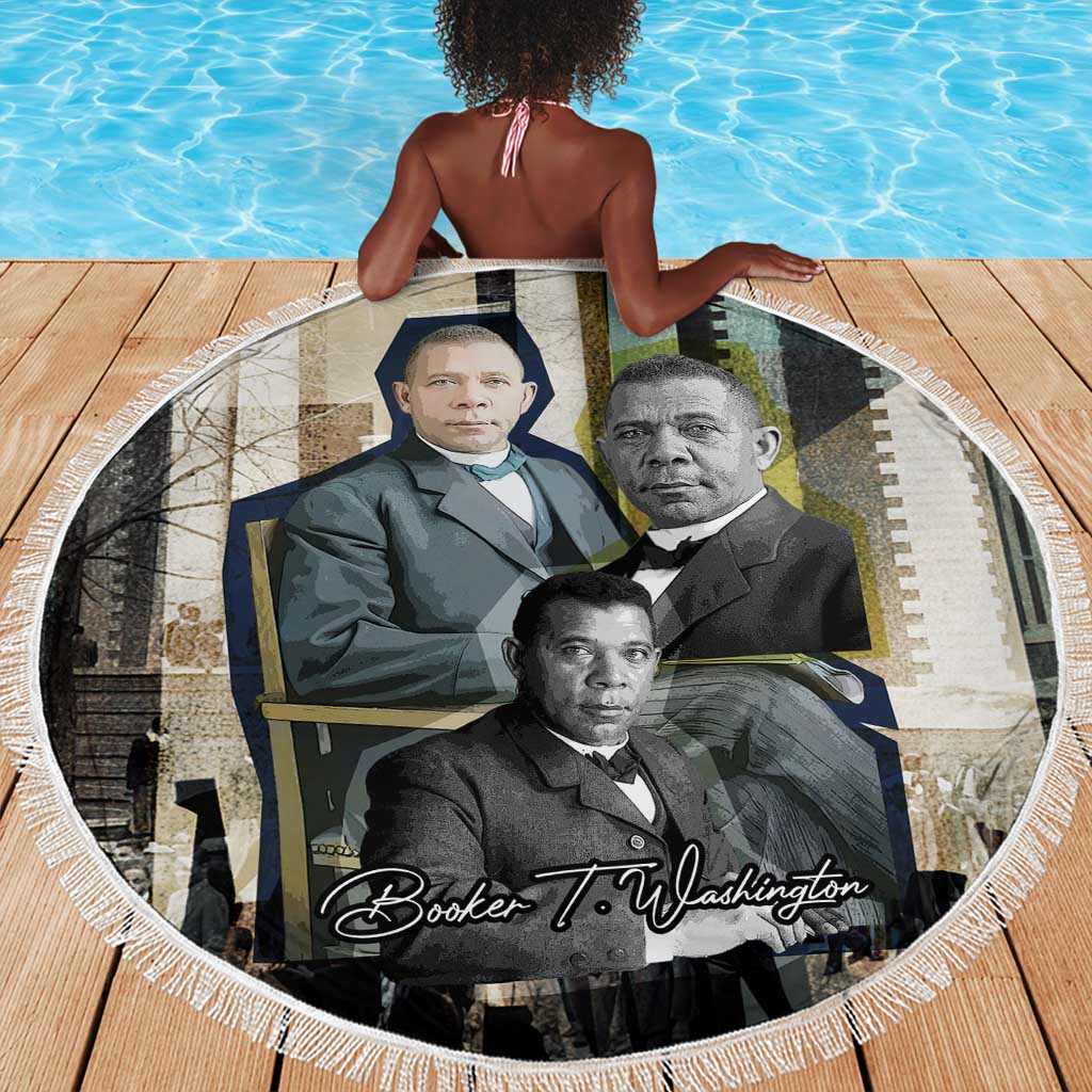 Booker T. Washington Beach Blanket Historic Portrait Collage Civil Rights Legacy Educational Pioneer Design - Wonder Print Shop