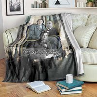 Booker T. Washington Blanket Historic Portrait Collage Civil Rights Legacy Educational Pioneer Design - Wonder Print Shop