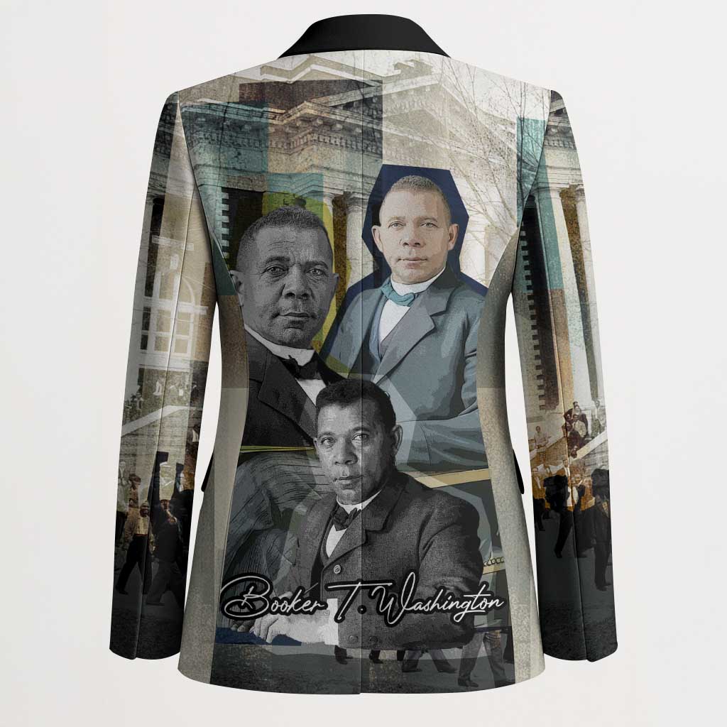 Booker T. Washington Blazer Historic Portrait Collage Civil Rights Legacy Educational Pioneer Design - Wonder Print Shop