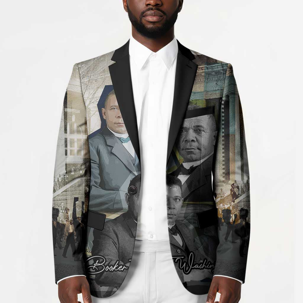 Booker T. Washington Blazer Historic Portrait Collage Civil Rights Legacy Educational Pioneer Design - Wonder Print Shop