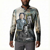 Booker T. Washington Button Sweatshirt Historic Portrait Collage Civil Rights Legacy Educational Pioneer Design