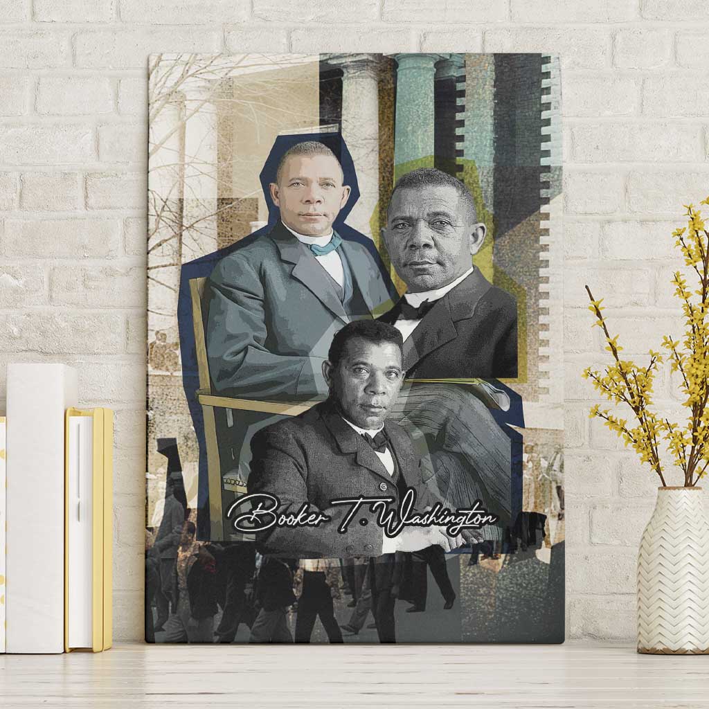 Booker T. Washington Canvas Wall Art Historic Portrait Collage Civil Rights Legacy Educational Pioneer Design - Wonder Print Shop