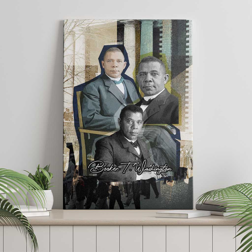 Booker T. Washington Canvas Wall Art Historic Portrait Collage Civil Rights Legacy Educational Pioneer Design - Wonder Print Shop