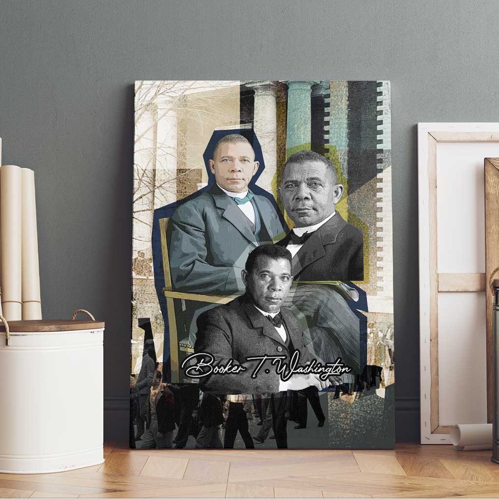 Booker T. Washington Canvas Wall Art Historic Portrait Collage Civil Rights Legacy Educational Pioneer Design - Wonder Print Shop