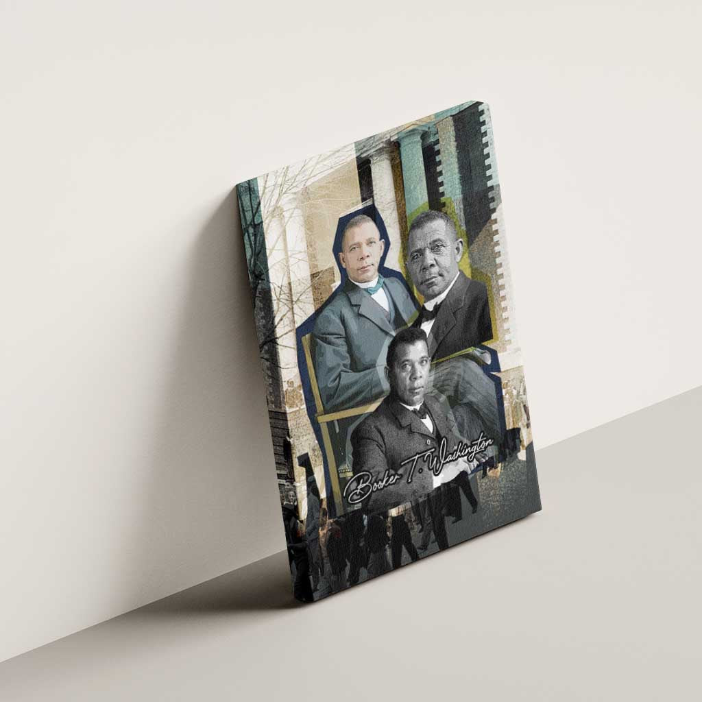 Booker T. Washington Canvas Wall Art Historic Portrait Collage Civil Rights Legacy Educational Pioneer Design - Wonder Print Shop