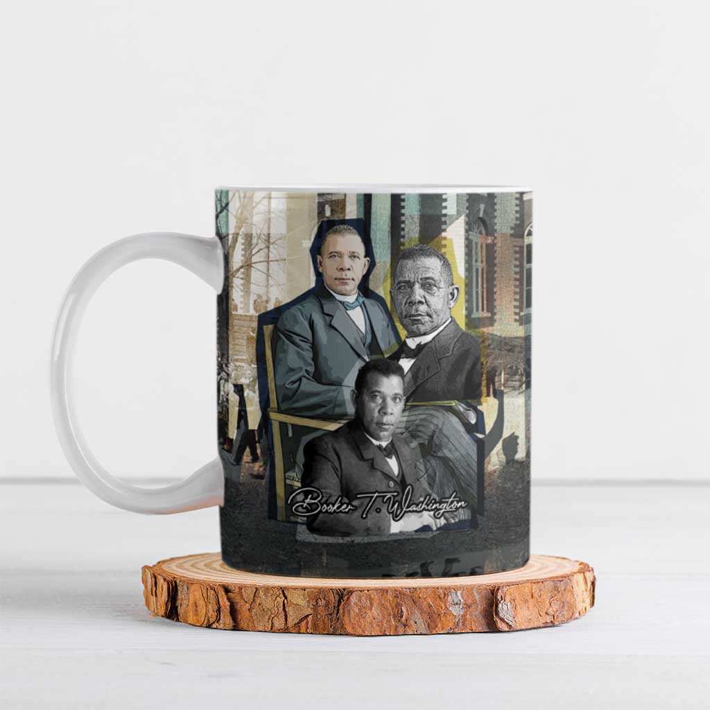 Booker T. Washington Ceramic Mug Historic Portrait Collage Civil Rights Legacy Educational Pioneer Design - Wonder Print Shop
