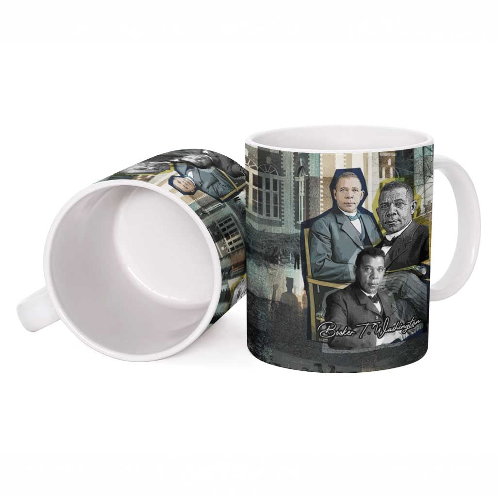 Booker T. Washington Ceramic Mug Historic Portrait Collage Civil Rights Legacy Educational Pioneer Design - Wonder Print Shop
