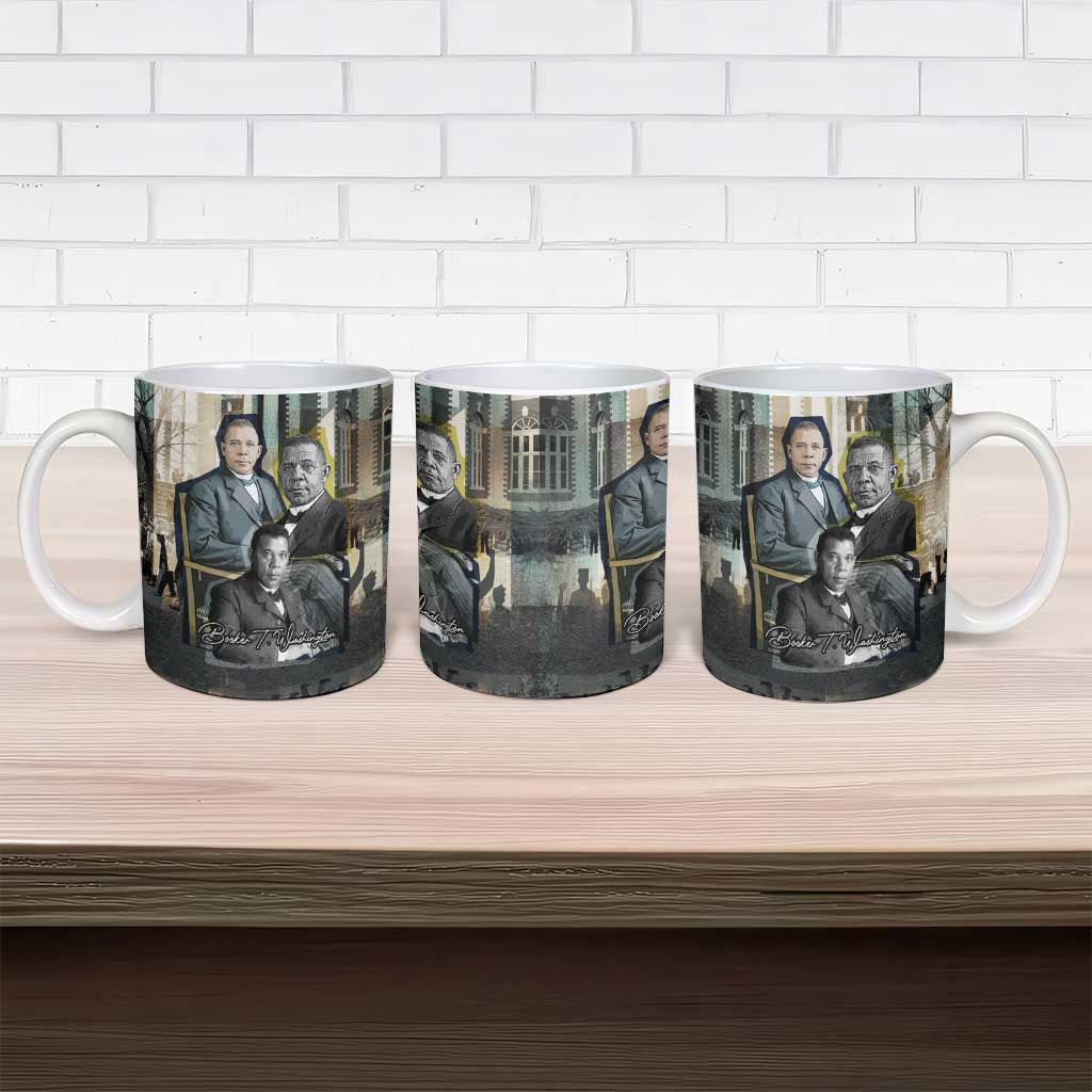 Booker T. Washington Ceramic Mug Historic Portrait Collage Civil Rights Legacy Educational Pioneer Design - Wonder Print Shop