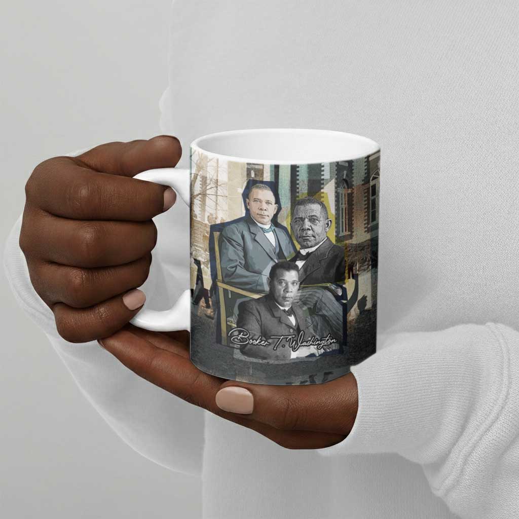 Booker T. Washington Ceramic Mug Historic Portrait Collage Civil Rights Legacy Educational Pioneer Design - Wonder Print Shop