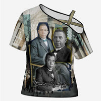 Booker T. Washington Cross Shoulder Shirt Historic Portrait Collage Civil Rights Legacy Educational Pioneer Design - Wonder Print Shop