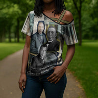 Booker T. Washington Cross Shoulder Shirt Historic Portrait Collage Civil Rights Legacy Educational Pioneer Design - Wonder Print Shop