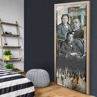 Booker T. Washington Door Cover Historic Portrait Collage Civil Rights Legacy Educational Pioneer Design - Wonder Print Shop