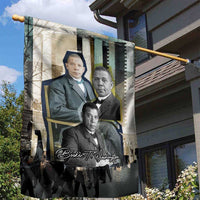 Booker T. Washington Garden Flag Historic Portrait Collage Civil Rights Legacy Educational Pioneer Design - Wonder Print Shop