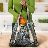 Booker T. Washington Grocery Bag Historic Portrait Collage Civil Rights Legacy Educational Pioneer Design - Wonder Print Shop
