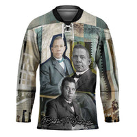 Booker T. Washington Hockey Jersey Historic Portrait Collage Civil Rights Legacy Educational Pioneer Design - Wonder Print Shop