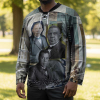 Booker T. Washington Hockey Jersey Historic Portrait Collage Civil Rights Legacy Educational Pioneer Design - Wonder Print Shop