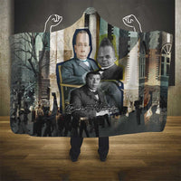 Booker T. Washington Hooded Blanket Historic Portrait Collage Civil Rights Legacy Educational Pioneer Design - Wonder Print Shop