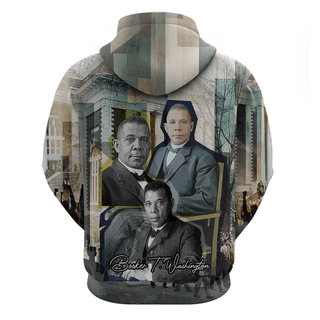 Booker T. Washington Hoodie Historic Portrait Collage Civil Rights Legacy Educational Pioneer Design - Wonder Print Shop