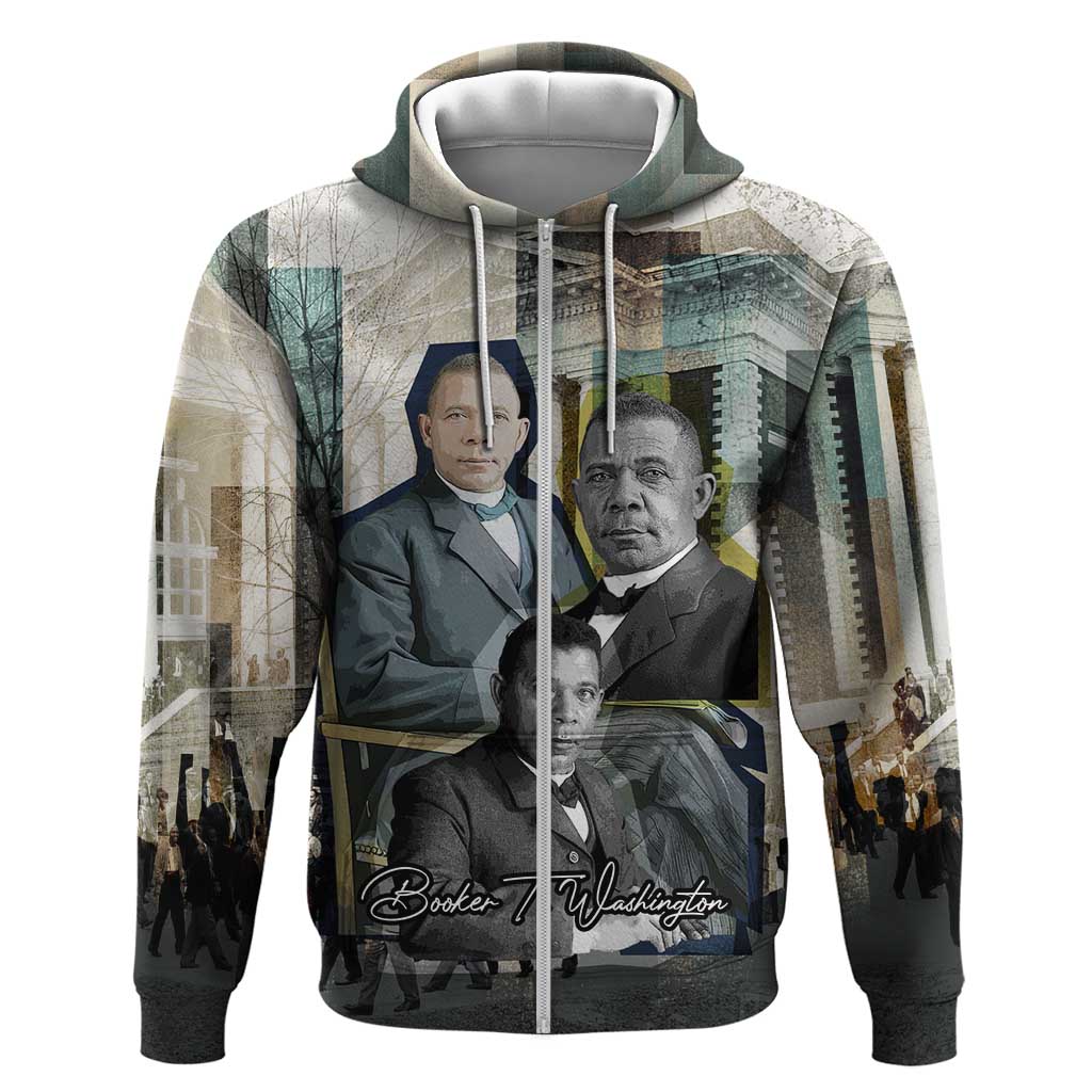 Booker T. Washington Hoodie Historic Portrait Collage Civil Rights Legacy Educational Pioneer Design - Wonder Print Shop
