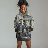 Booker T. Washington Hoodie Dress Historic Portrait Collage Civil Rights Legacy Educational Pioneer Design - Wonder Print Shop