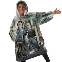 Booker T. Washington Kid Wearable Blanket Hoodie Historic Portrait Collage Civil Rights Legacy Educational Pioneer Design - Wonder Print Shop