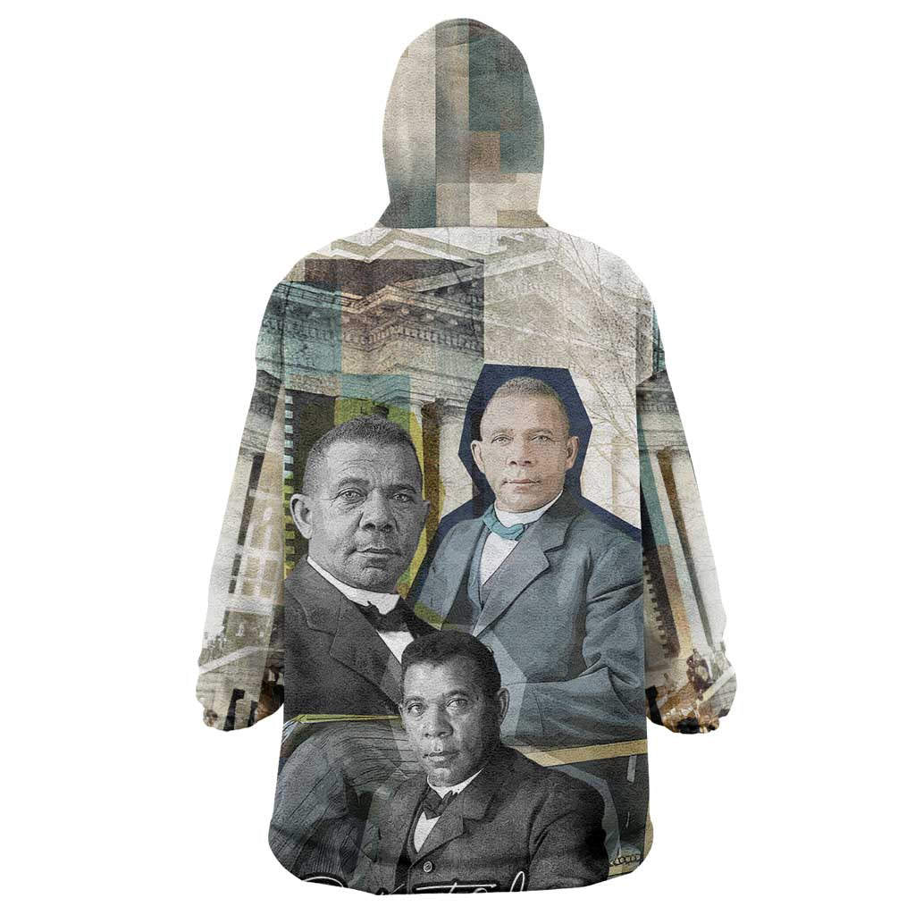 Booker T. Washington Kid Wearable Blanket Hoodie Historic Portrait Collage Civil Rights Legacy Educational Pioneer Design - Wonder Print Shop