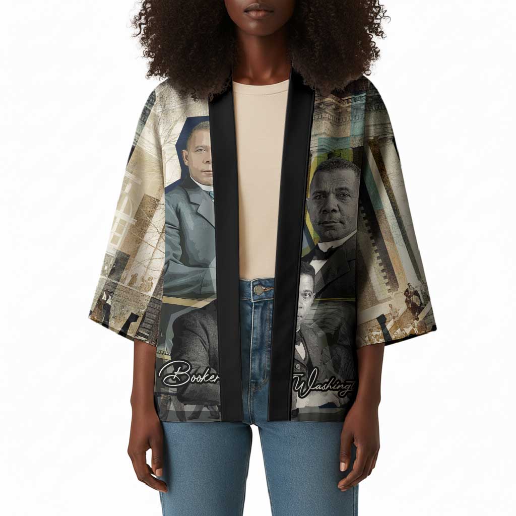 Booker T. Washington Kimono Historic Portrait Collage Civil Rights Legacy Educational Pioneer Design - Wonder Print Shop