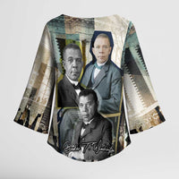 Booker T. Washington Kimono Sleeve Blouse Historic Portrait Collage Civil Rights Legacy Educational Pioneer Design - Wonder Print Shop