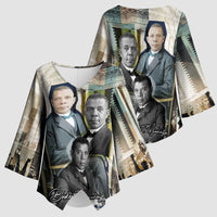 Booker T. Washington Kimono Sleeve Blouse Historic Portrait Collage Civil Rights Legacy Educational Pioneer Design - Wonder Print Shop