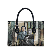 Booker T. Washington Leather Bag Historic Portrait Collage Civil Rights Legacy Educational Pioneer Design - Wonder Print Shop