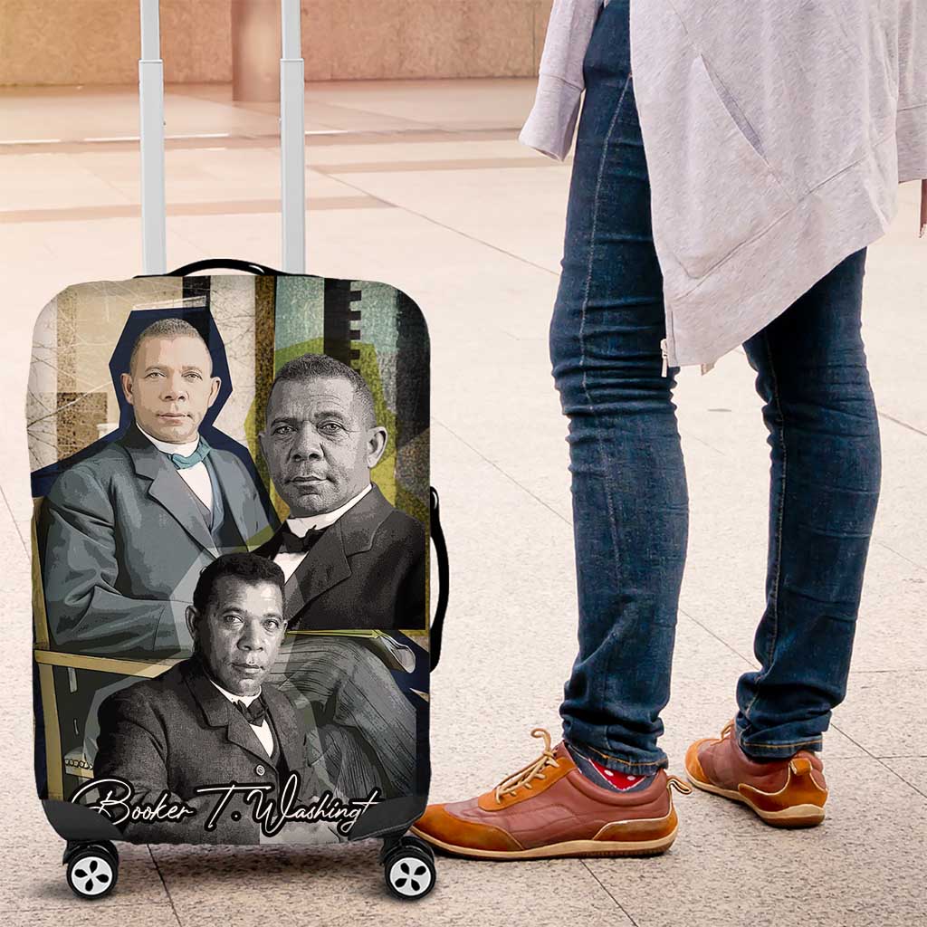 Booker T. Washington Luggage Cover Historic Portrait Collage Civil Rights Legacy Educational Pioneer Design - Wonder Print Shop