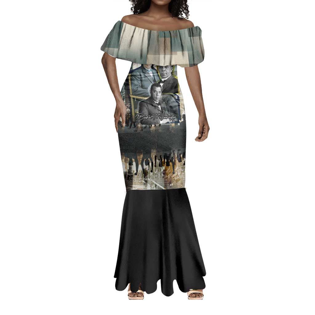 Booker T. Washington Mermaid Dress Historic Portrait Collage Civil Rights Legacy Educational Pioneer Design TS04